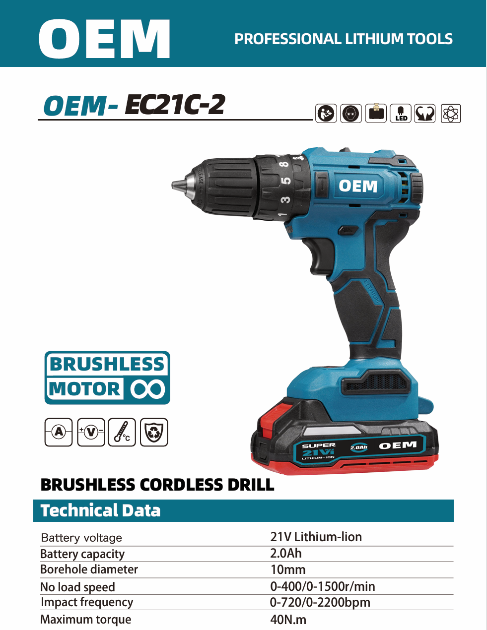 OEM 21C-2 Cordless Electric Impact Drills