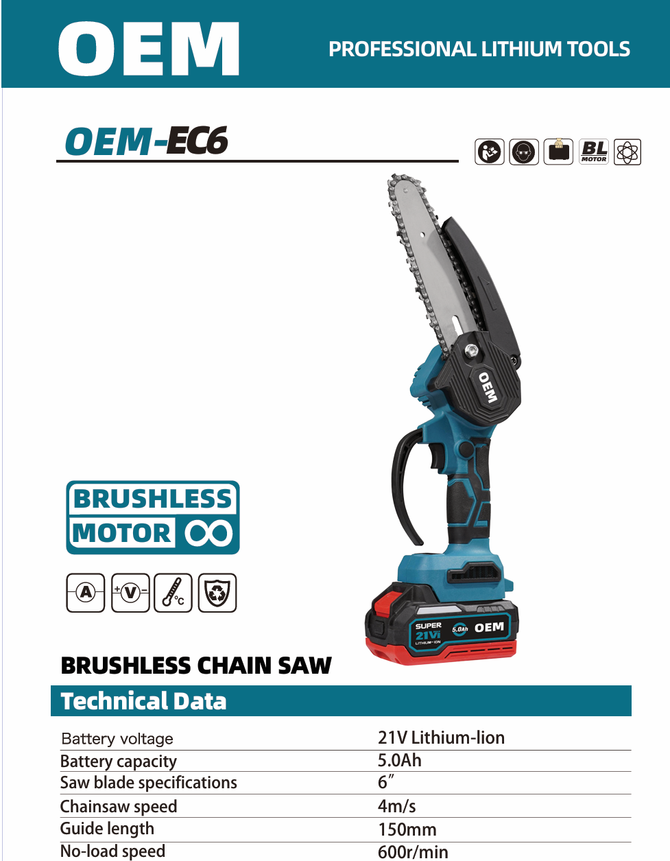 EC6 6-Inch electric mini chainsaw​
