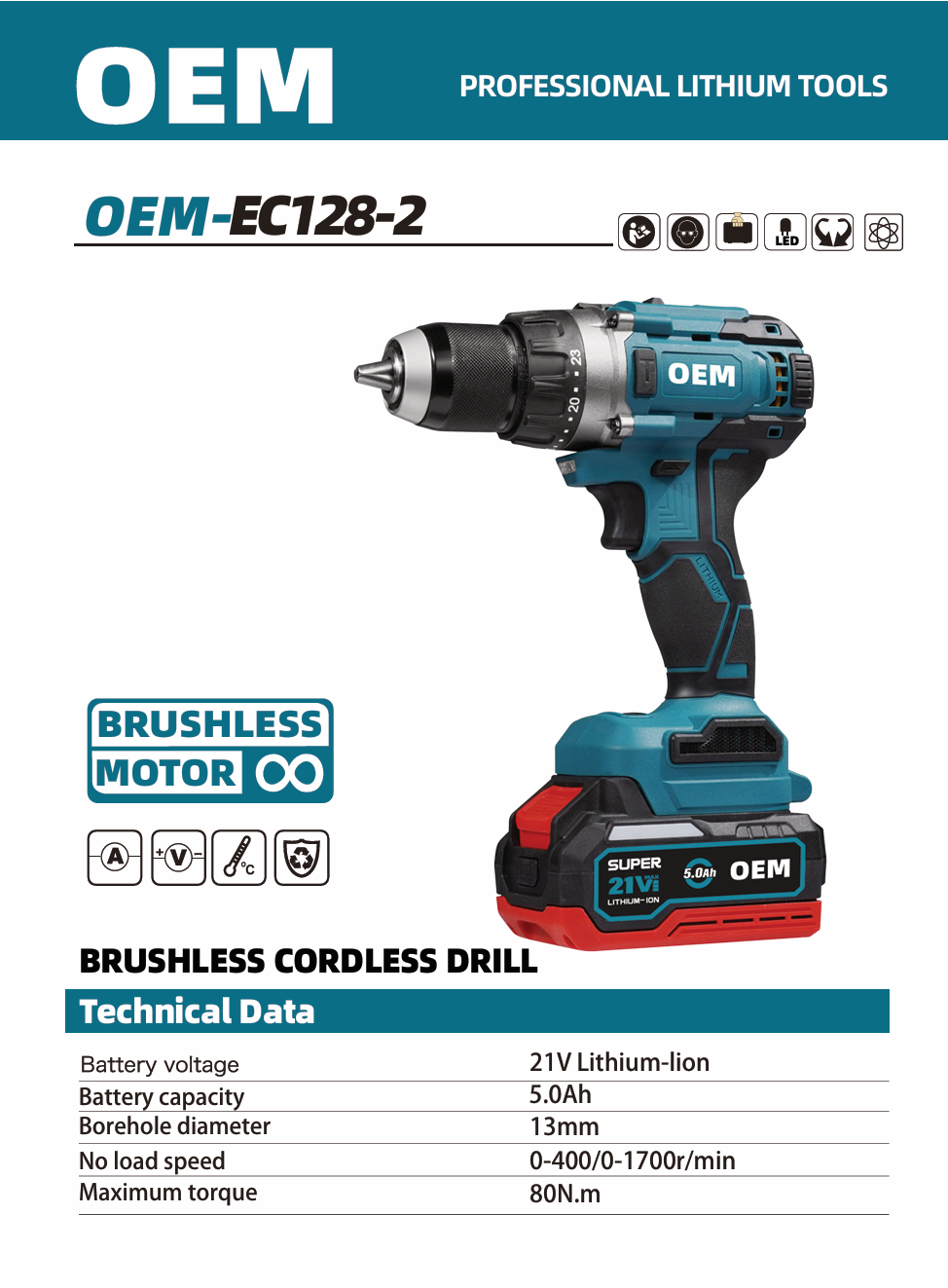 OEM-EC128-2 electric drill cordless