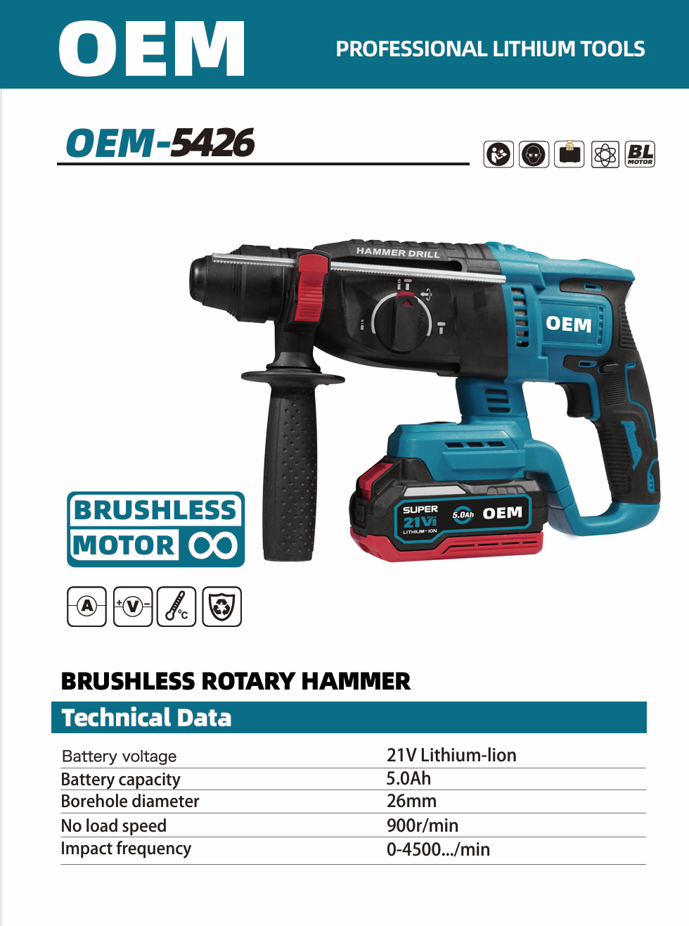 OEM-5426 3-Function Rotary Hammer Drill