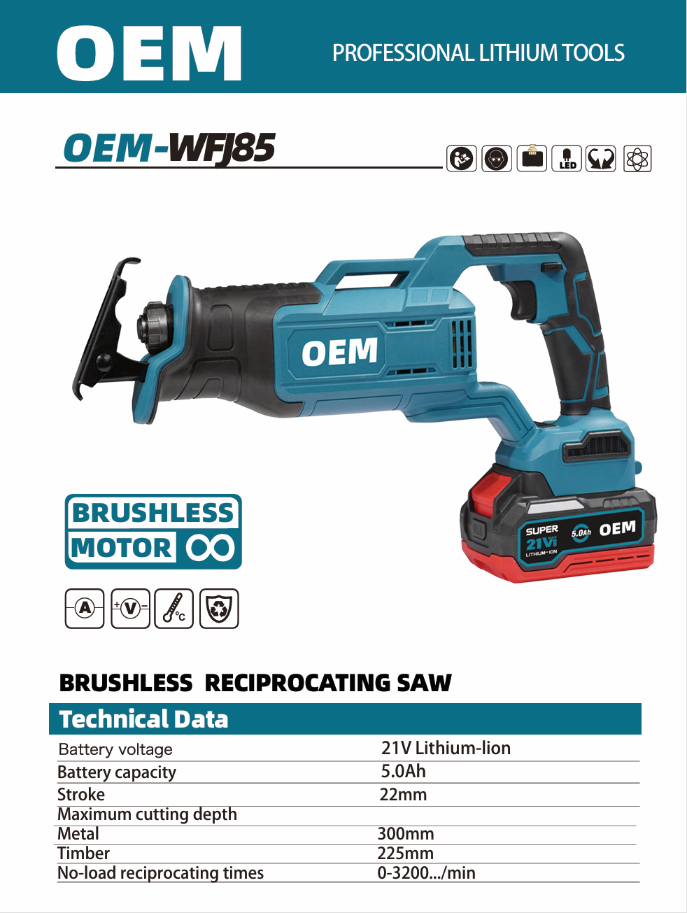 OEM-WFJ85 cordless reciprocating saw