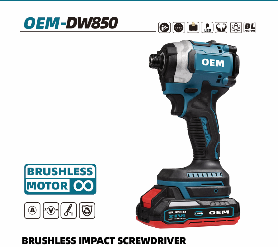 OEM-DW850 Brushless Lithium-Ion Impact Screwdriver