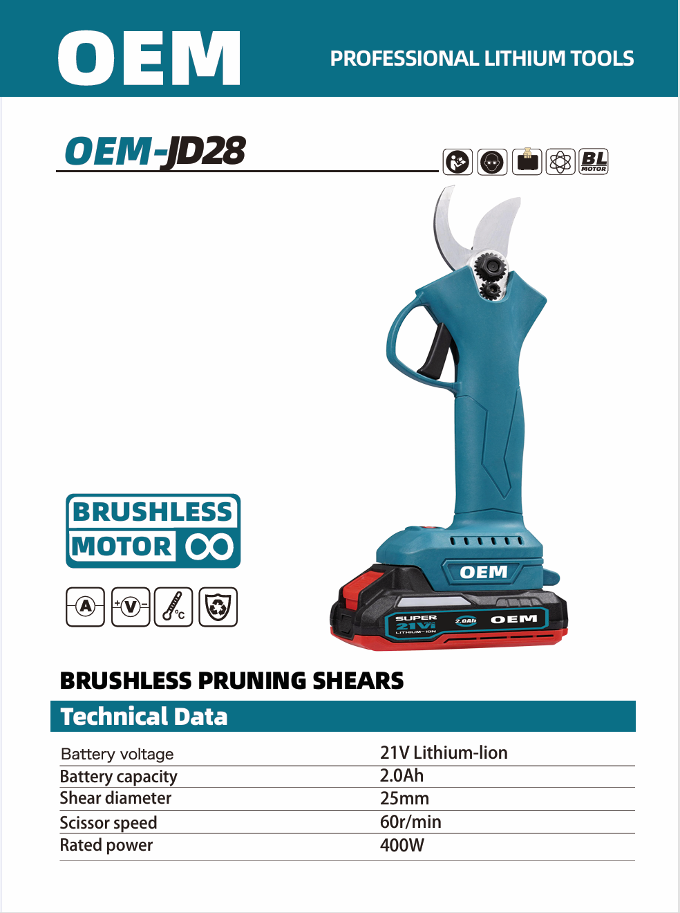 JD28 branch cutter cordless