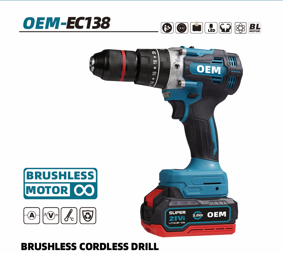 OEM-EC138 High-Torque Brushless electric drill cordless