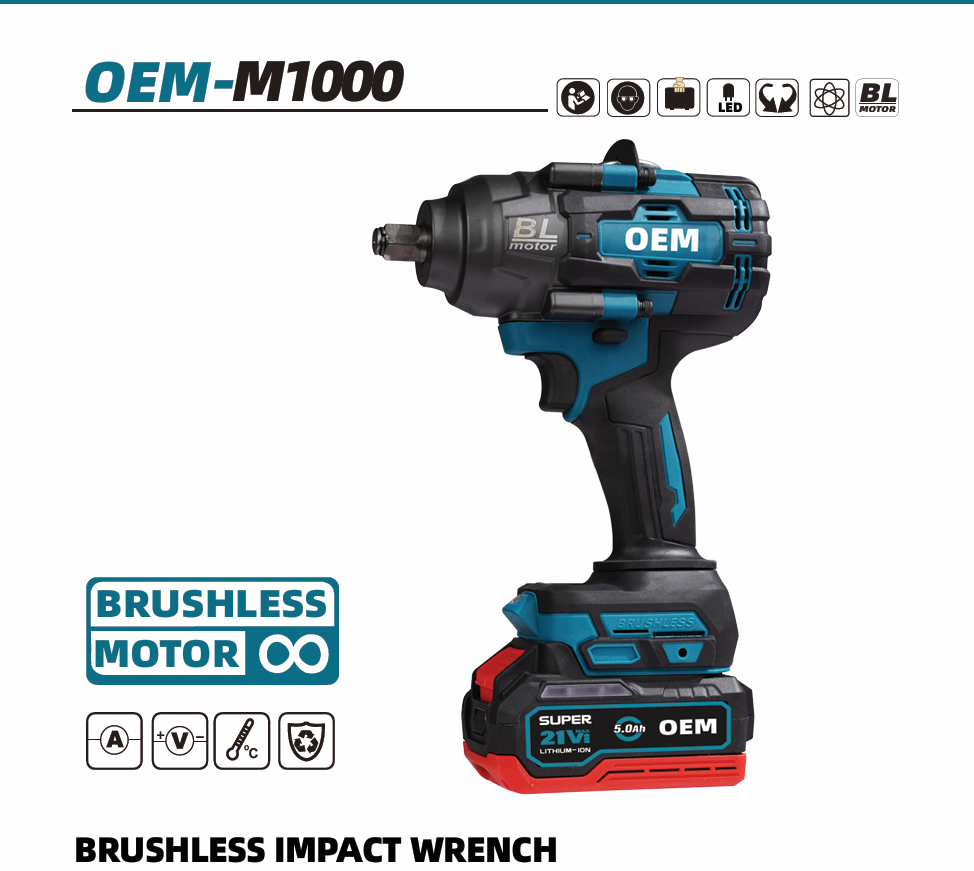 OEM-M1000 1000N.m High-Torque Lithium-Ion Wrench